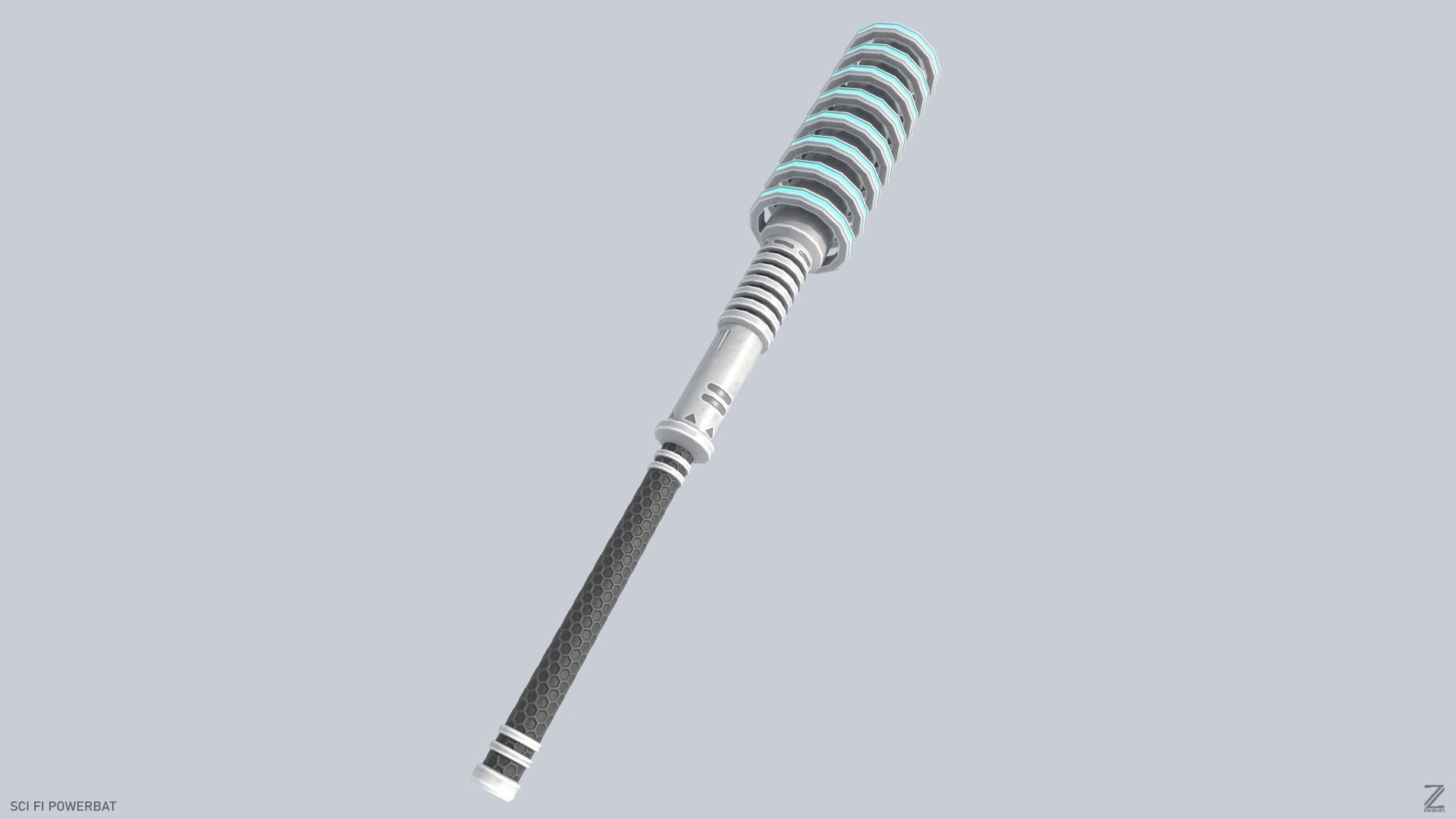 Scifi Powerbat Low-poly 3D model_7