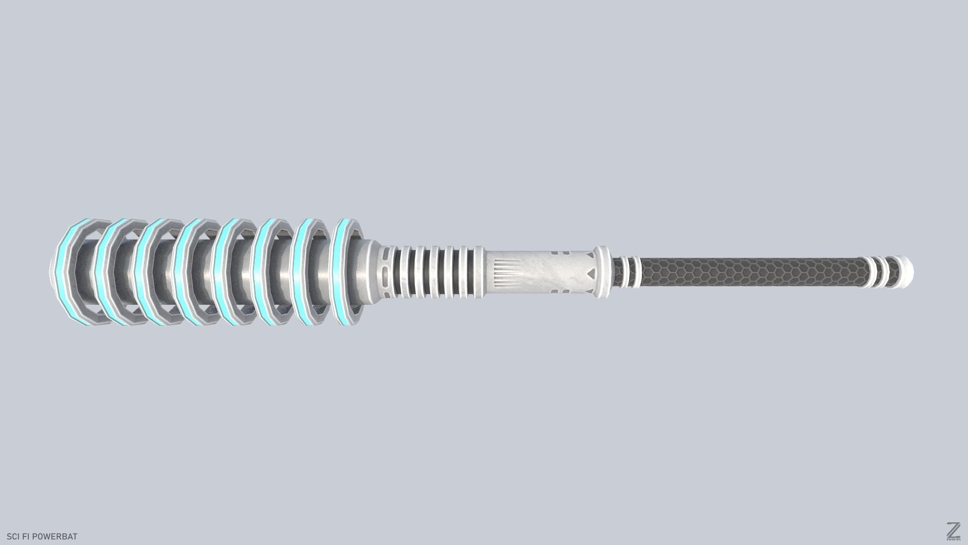 Scifi Powerbat Low-poly 3D model_4