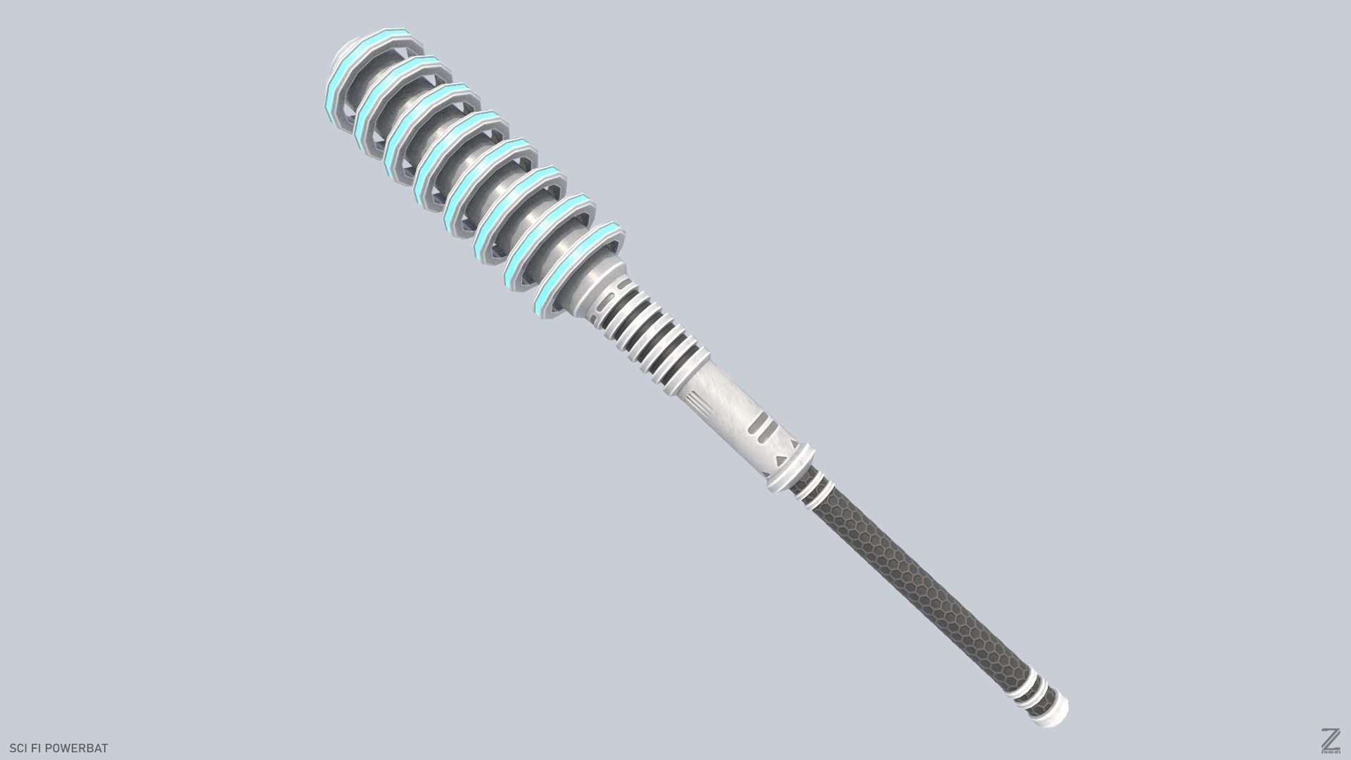 Scifi Powerbat Low-poly 3D model_3