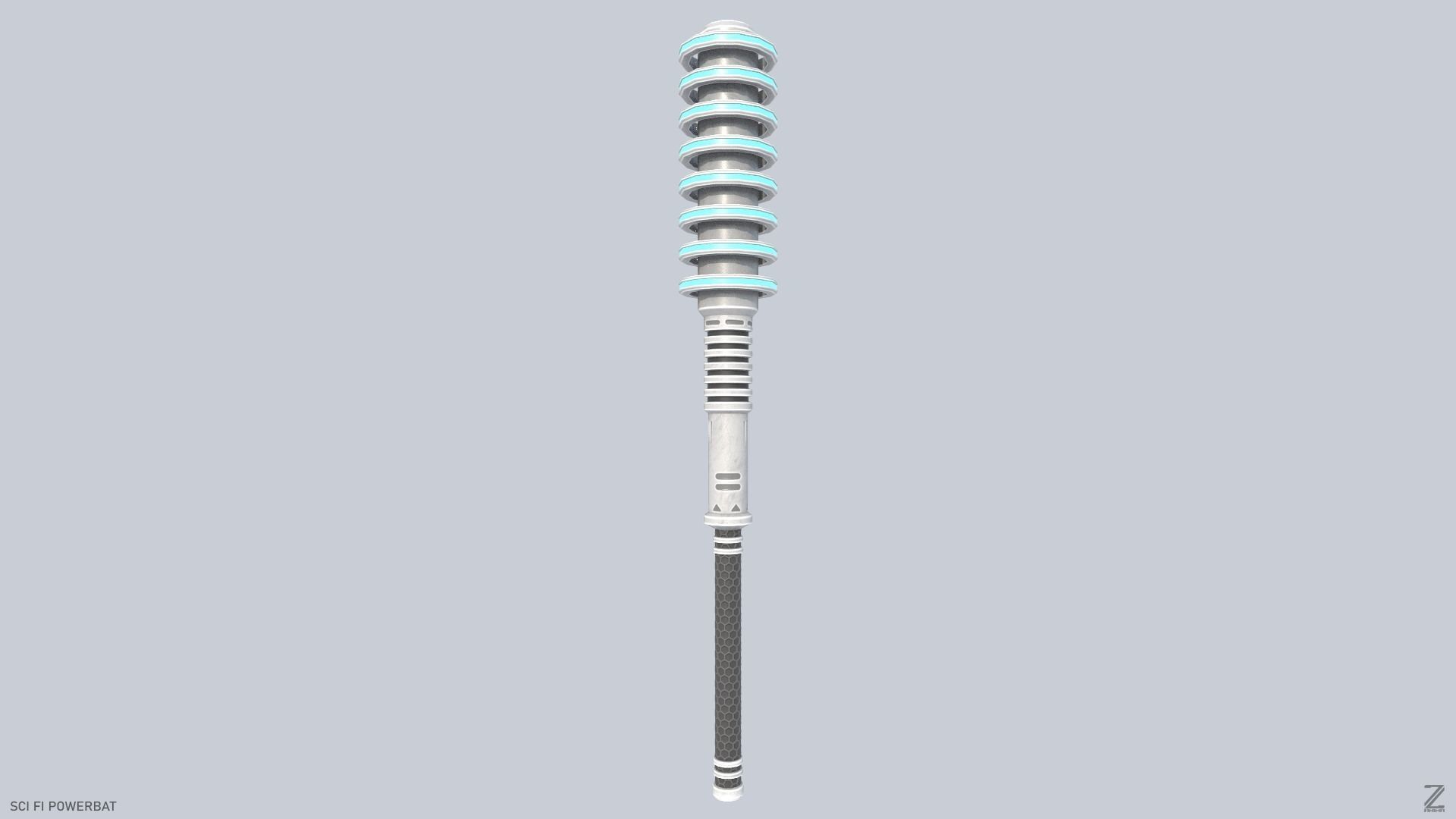 Scifi Powerbat Low-poly 3D model_1