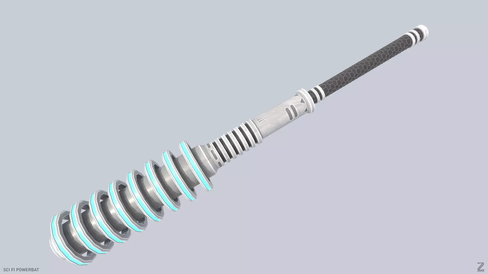 Scifi Powerbat Low-poly 3D model_0