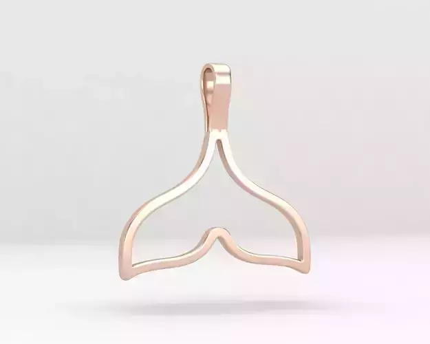 minimal Lightweight whale necklace 114-MW 3D print model