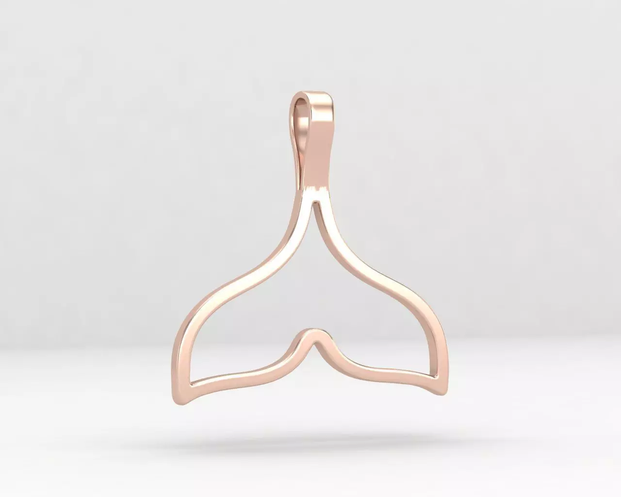minimal Lightweight whale necklace 114-MW 3D print model_0