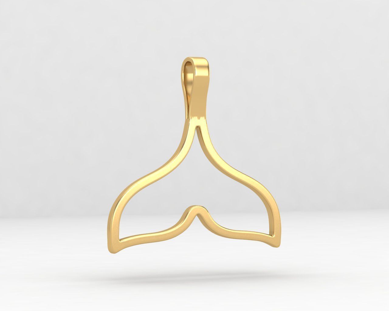 minimal Lightweight whale necklace 114-MW 3D print model_3