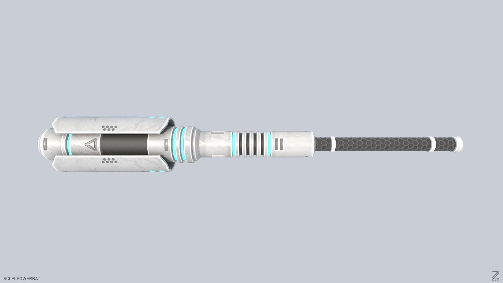 Scifi Powerbat Low-poly 3D model_4