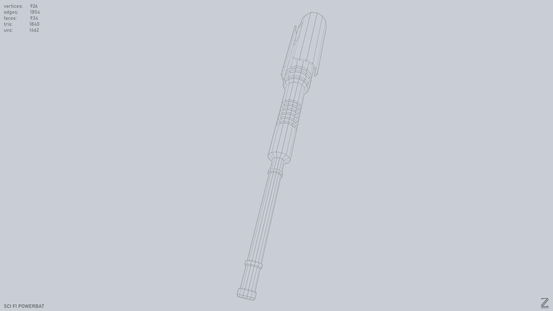 Scifi Powerbat Low-poly 3D model_13