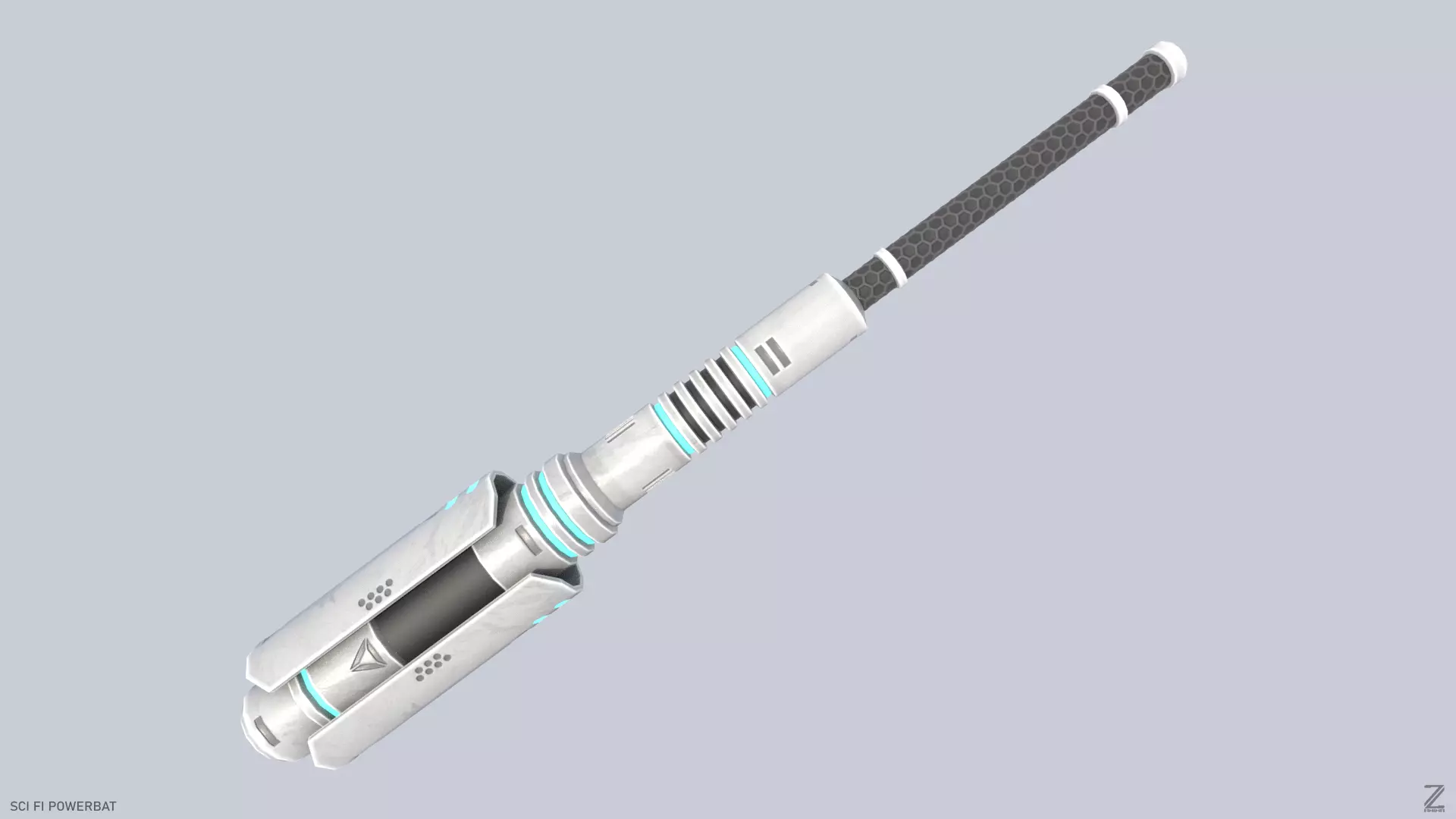 Scifi Powerbat Low-poly 3D model_0