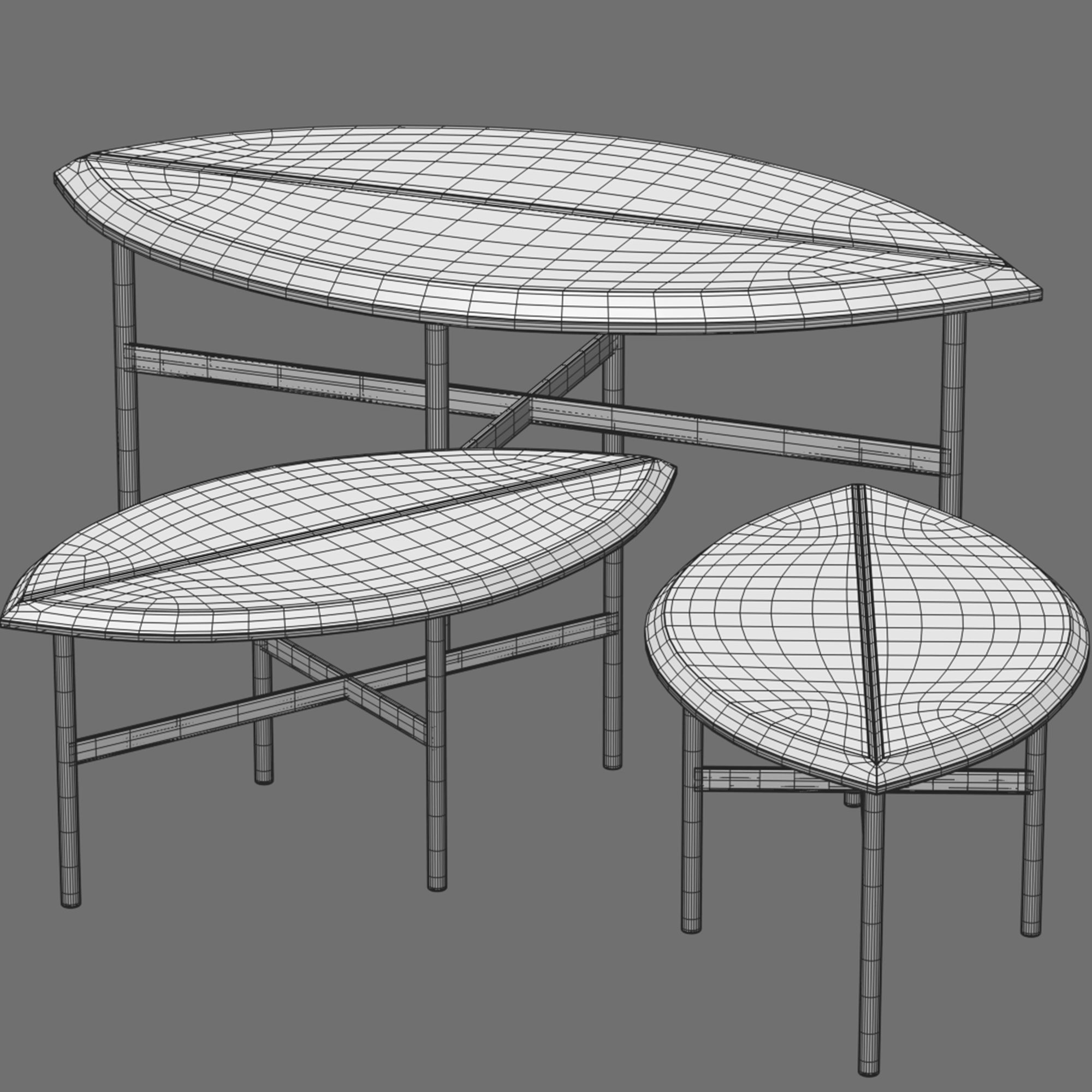 Coffe Table Low-poly 3D model_2