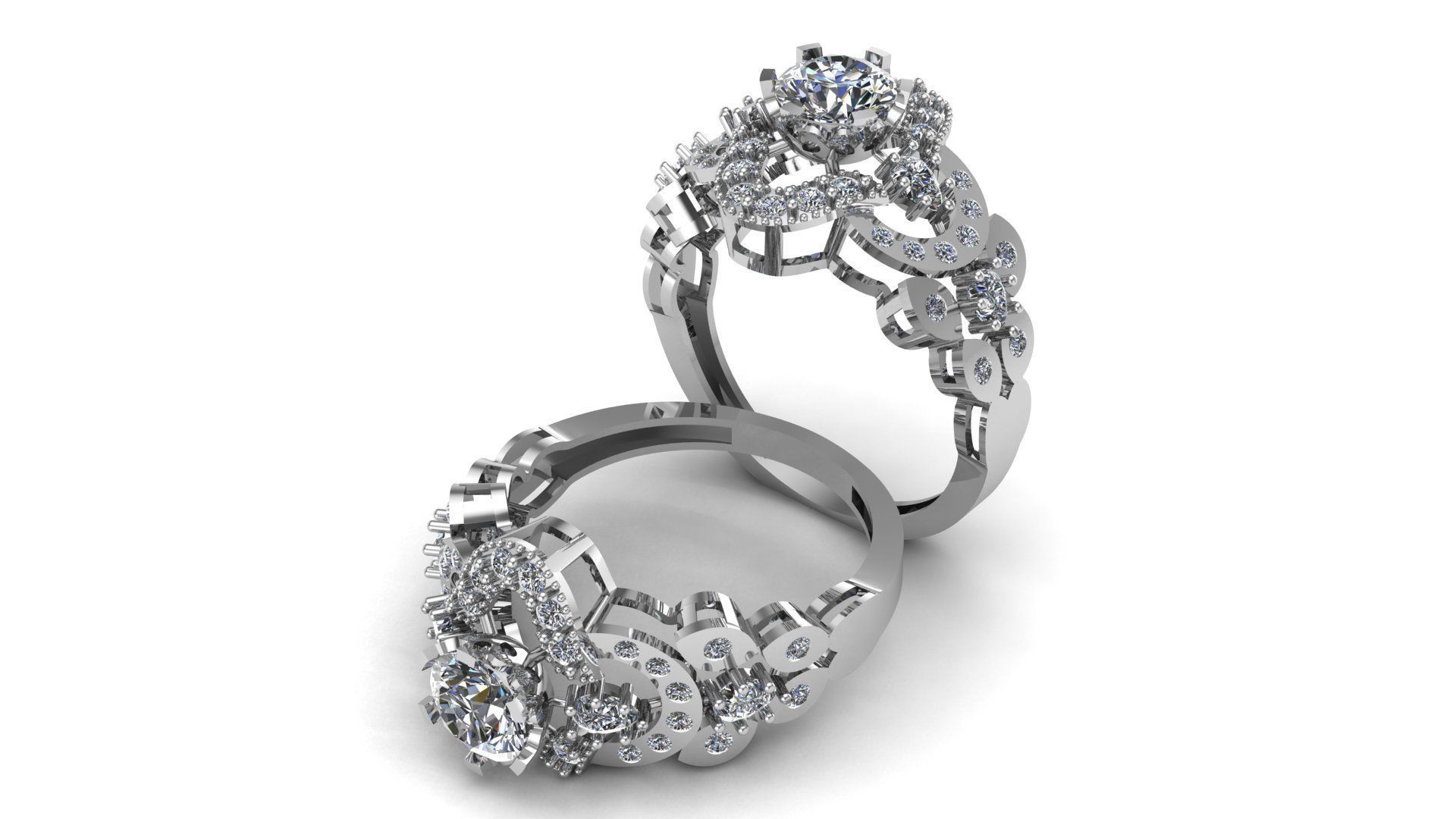 Solitaire Ring A4 3D print model_5