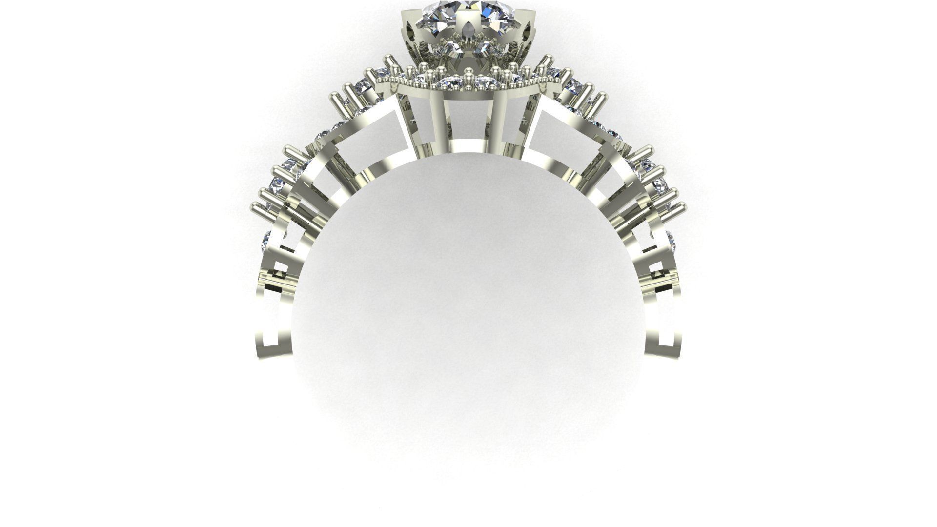 Solitaire Ring A4 3D print model_6