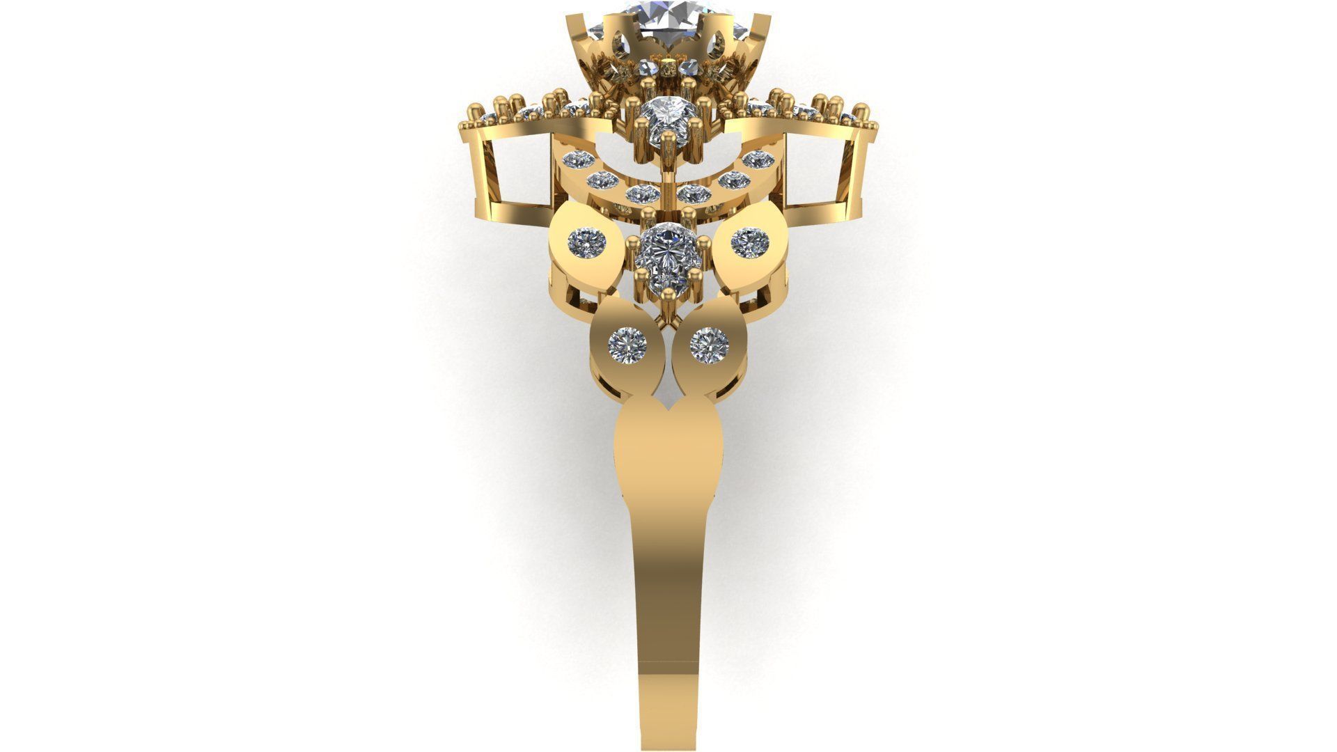 Solitaire Ring A4 3D print model_3