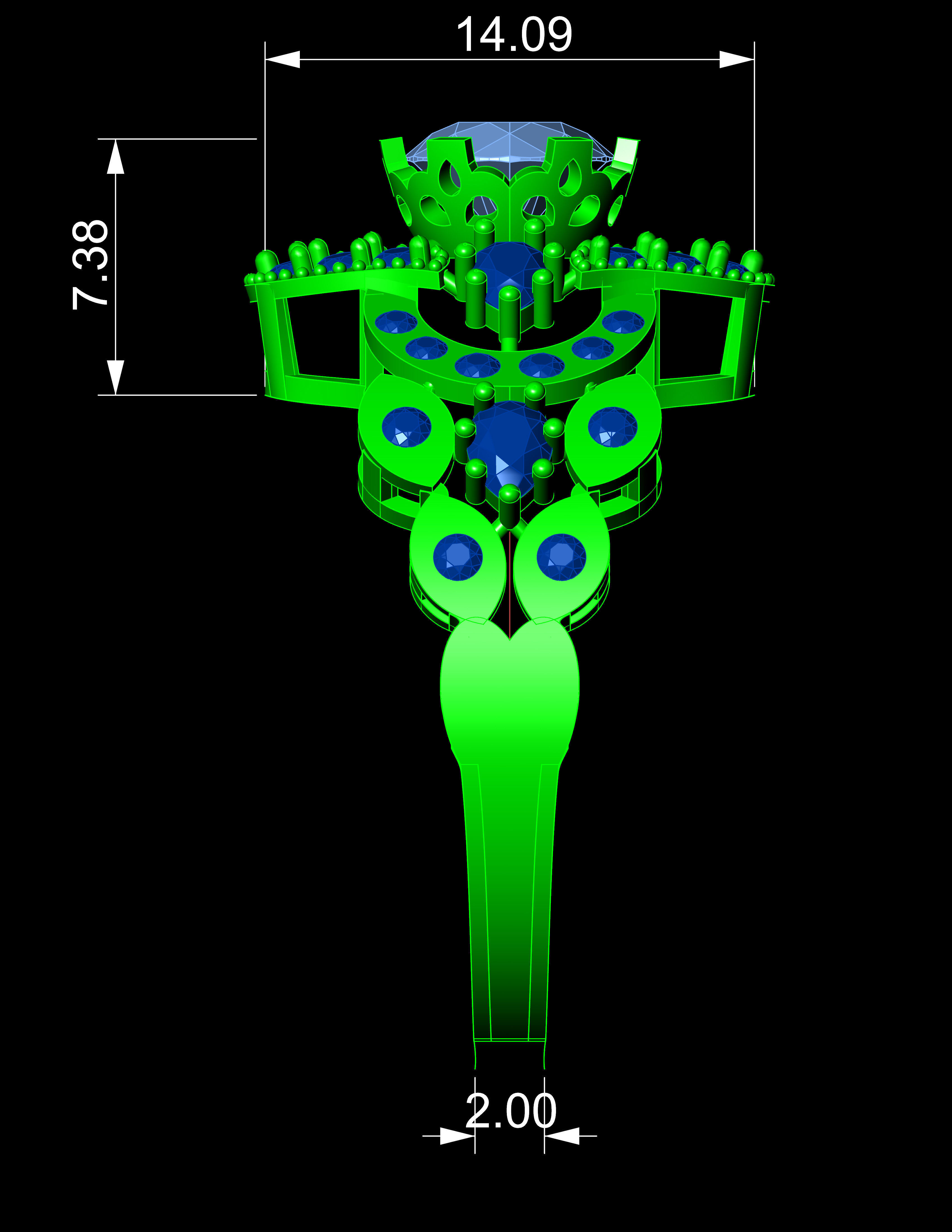 Solitaire Ring A4 3D print model_10