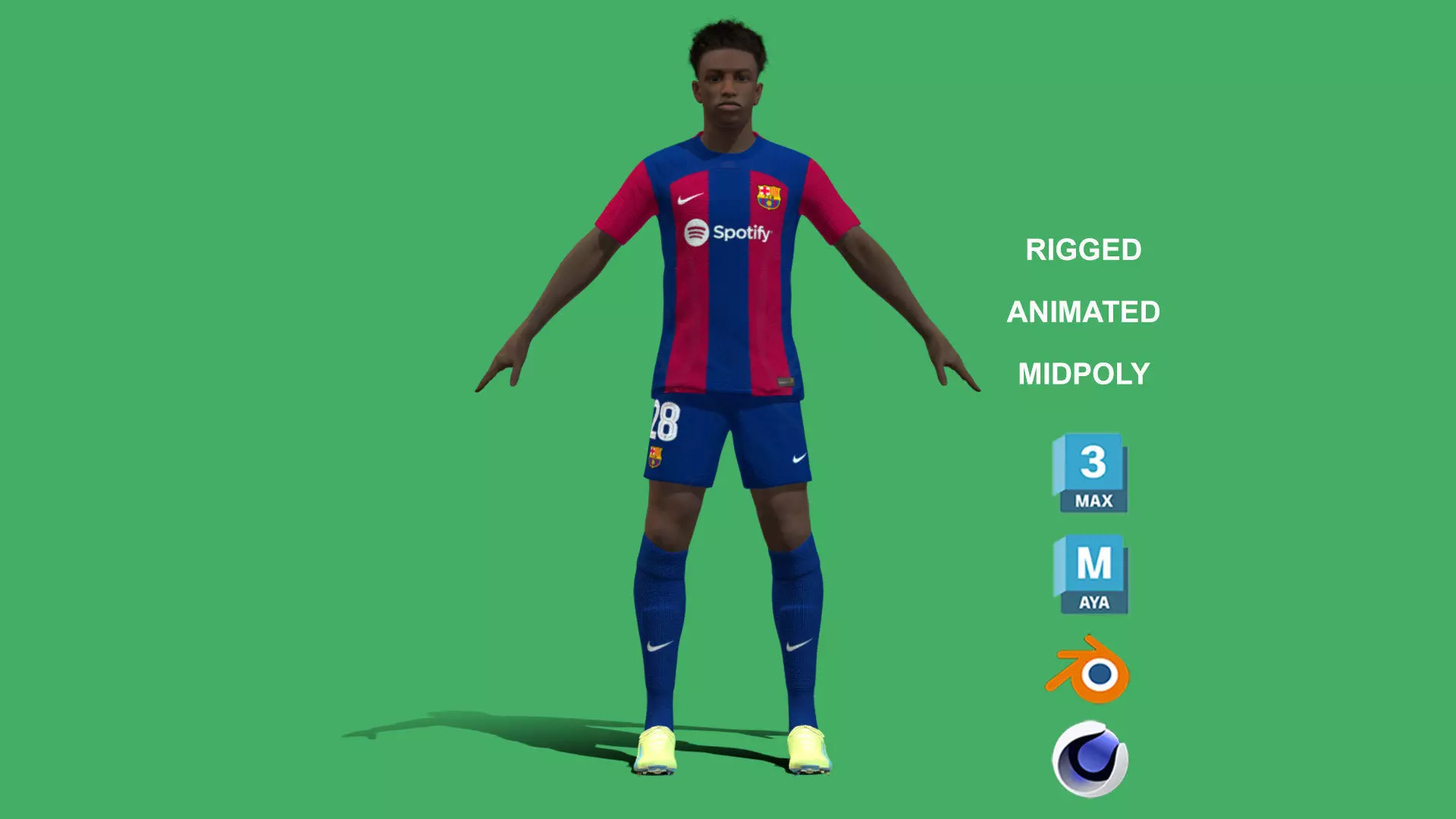 3D Rigged Alejandro Balde Barcelona 2024 3D model