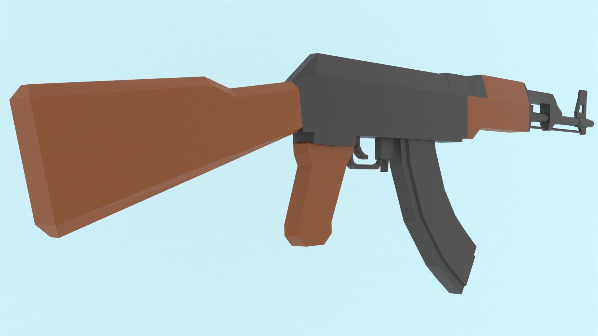 AK47 Assault Rifle Game Ready model Low-poly 3D model_2
