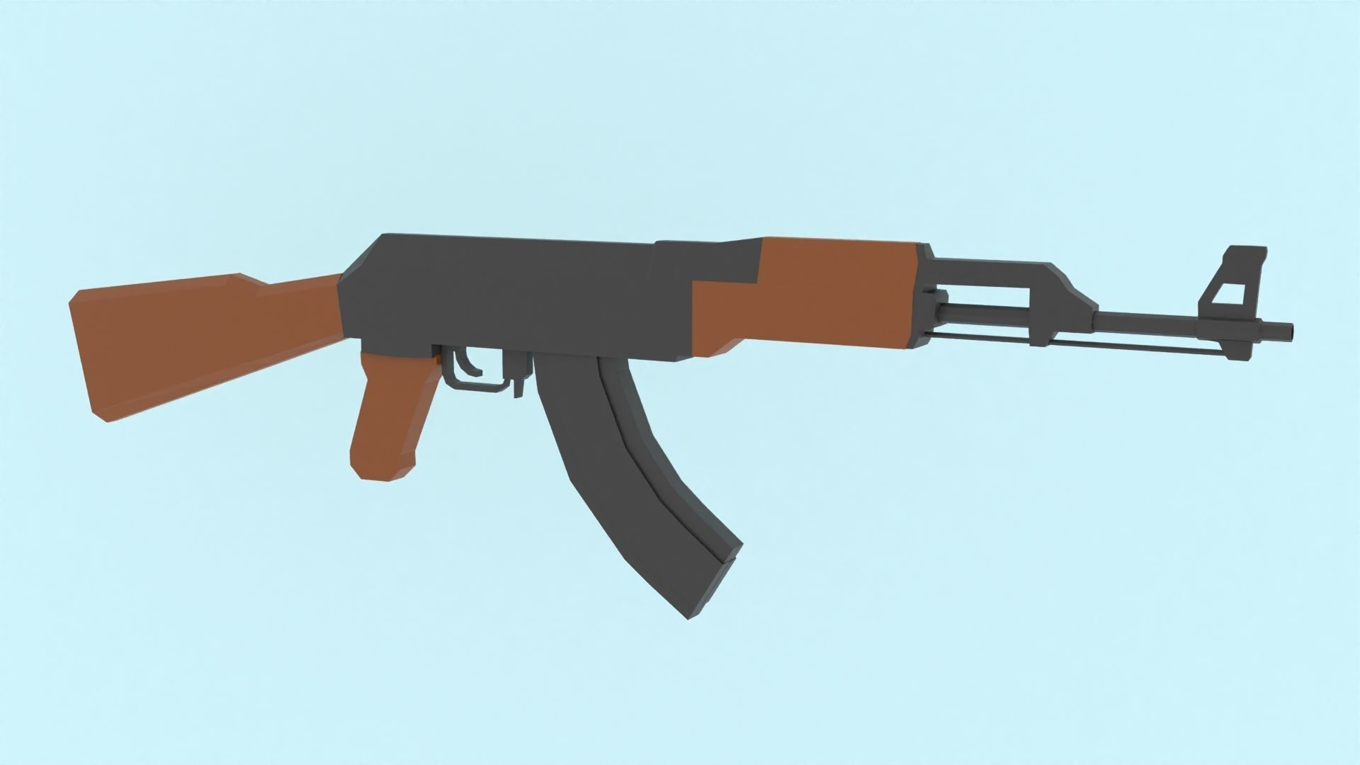 AK47 Assault Rifle Game Ready model Low-poly 3D model_1