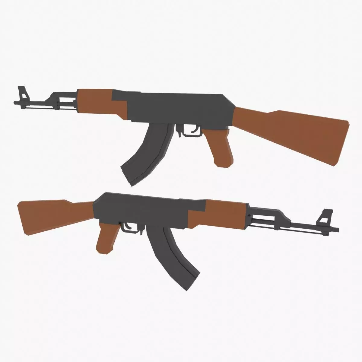 AK47 Assault Rifle Game Ready model Low-poly 3D model_0