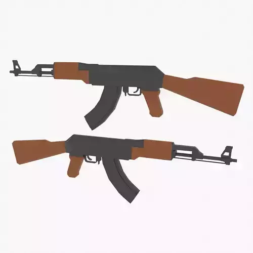 AK47 Assault Rifle Game Ready model Low-poly 3D model