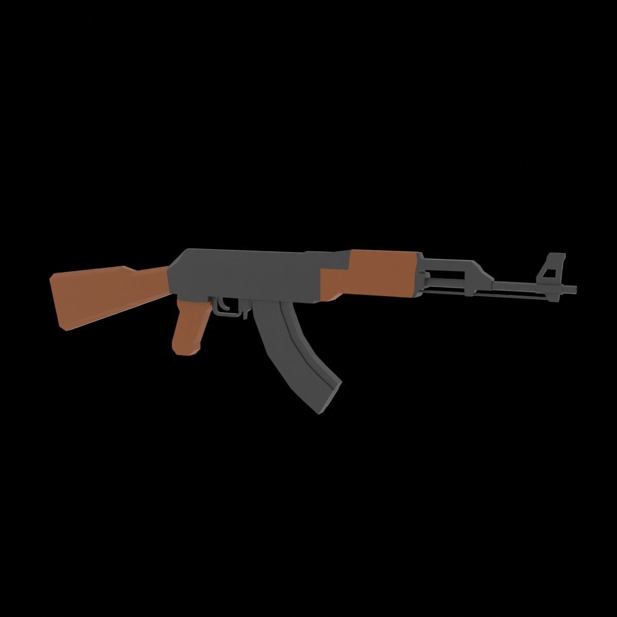AK47 Assault Rifle Game Ready model Low-poly 3D model_8