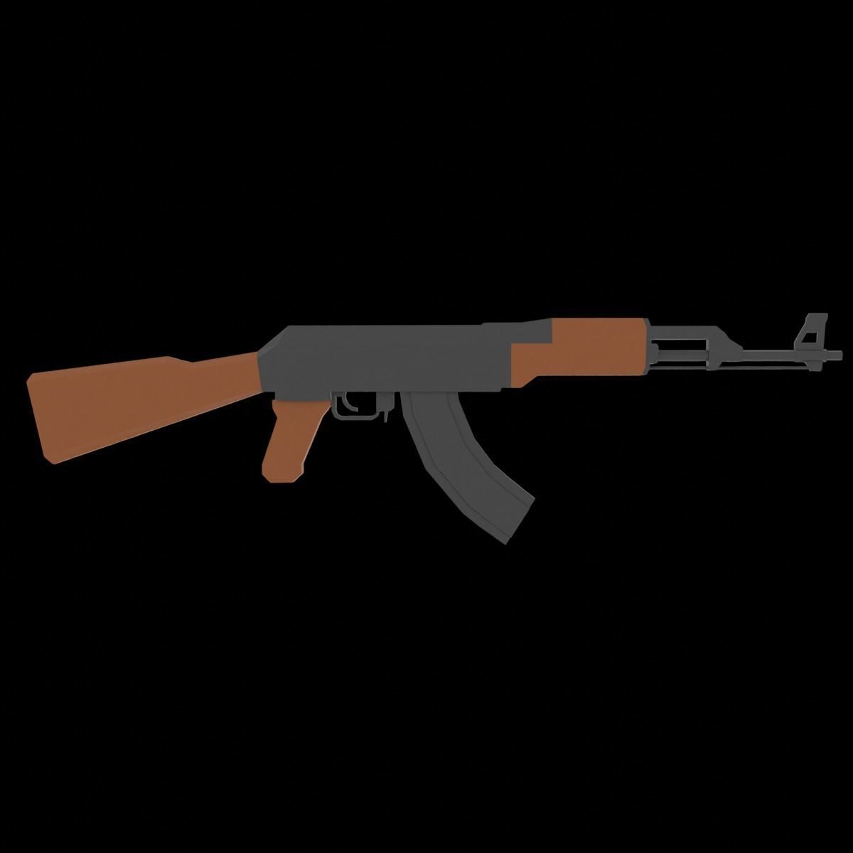 AK47 Assault Rifle Game Ready model Low-poly 3D model_7
