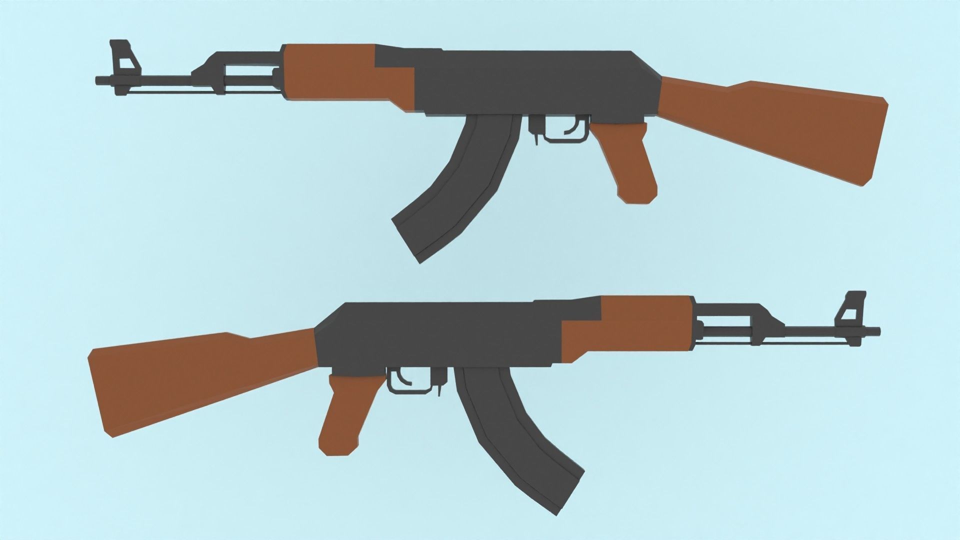 AK47 Assault Rifle Game Ready model Low-poly 3D model_3