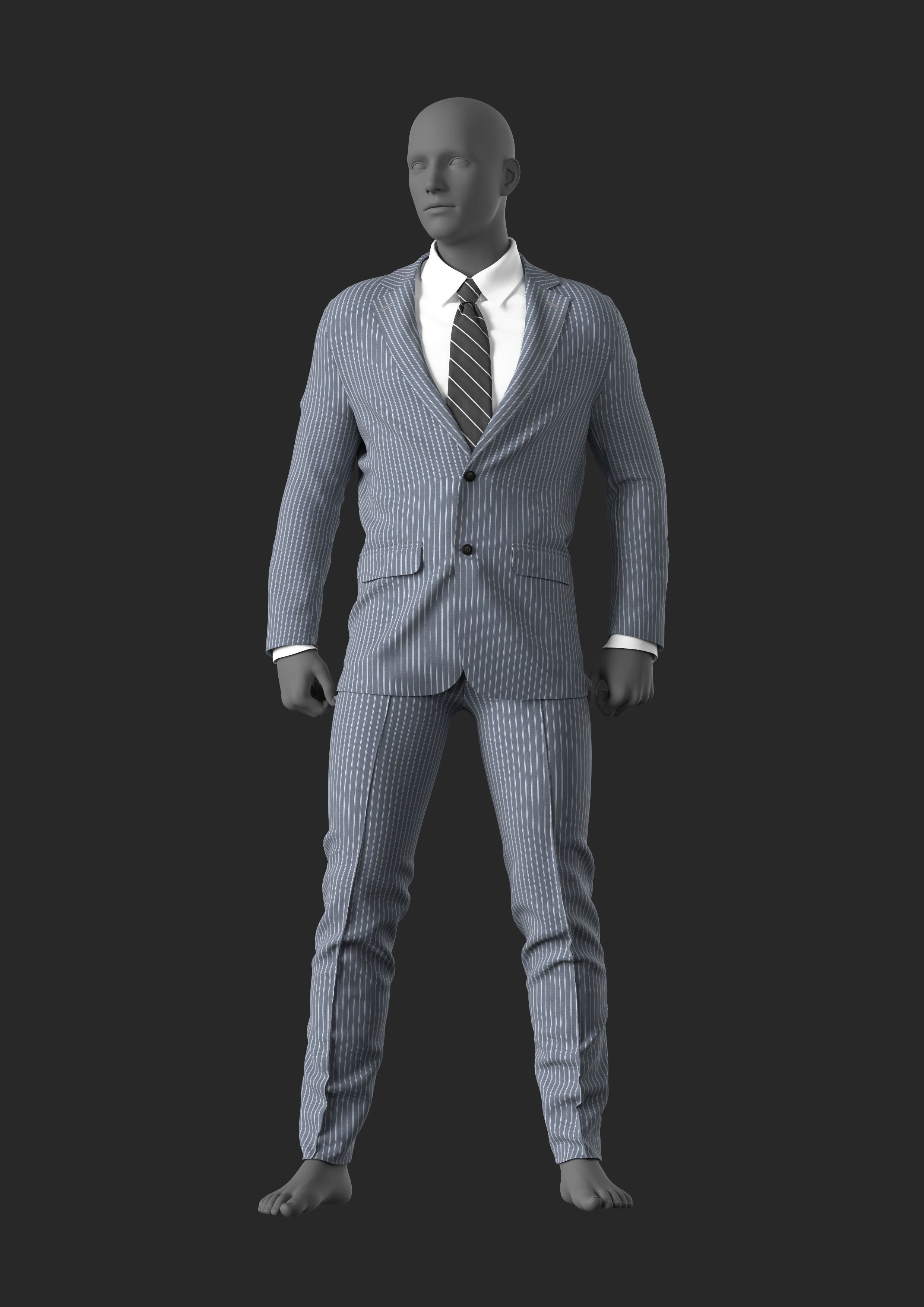 Mens Outfit 22 - Marvelous Designer 3D model_5