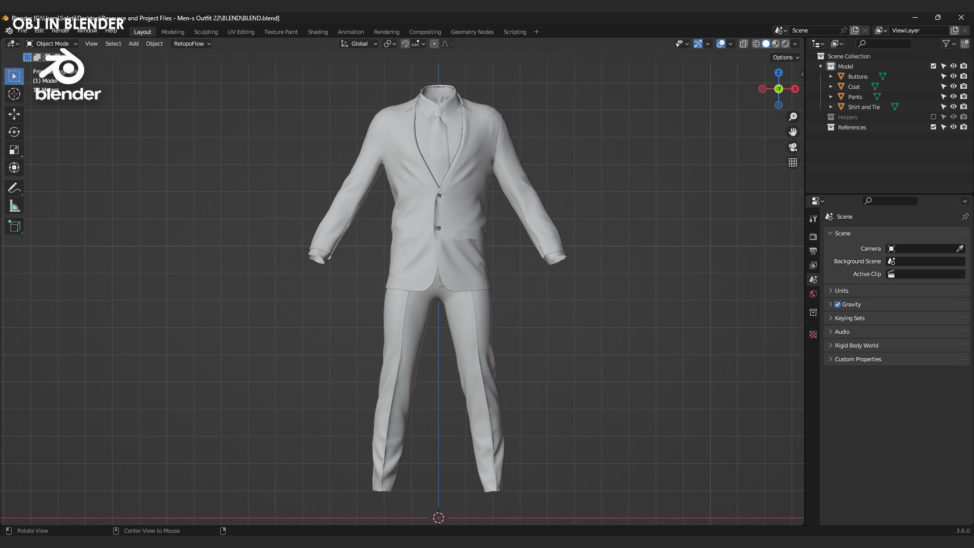 Mens Outfit 22 - Marvelous Designer 3D model_8