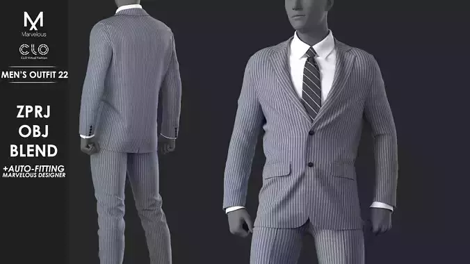 Mens Outfit 22 - Marvelous Designer 3D model