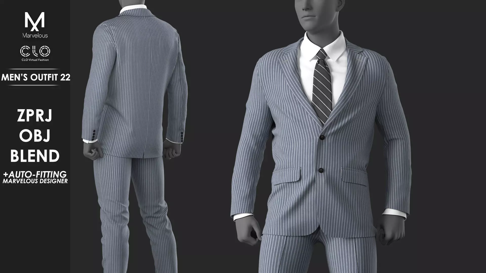 Mens Outfit 22 - Marvelous Designer 3D model_0