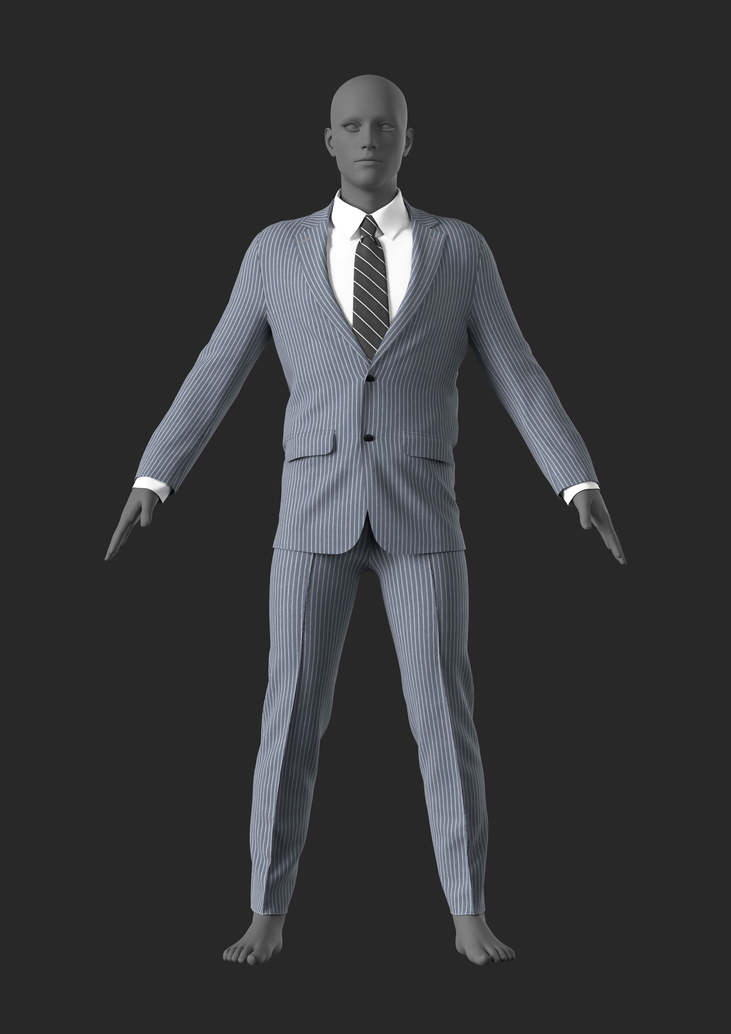 Mens Outfit 22 - Marvelous Designer 3D model_1