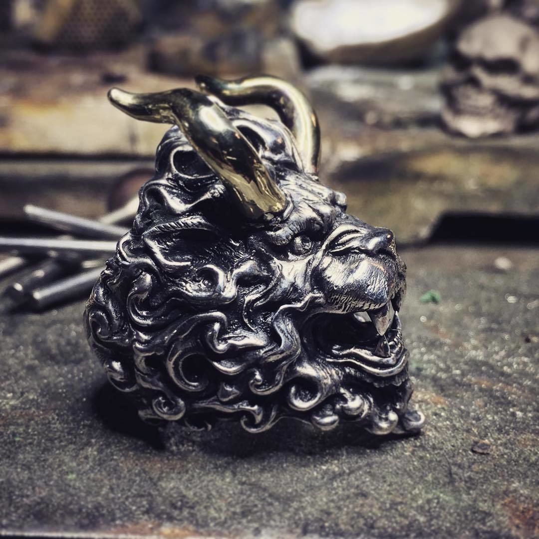 Roaring Lion Ring 3D print model_1