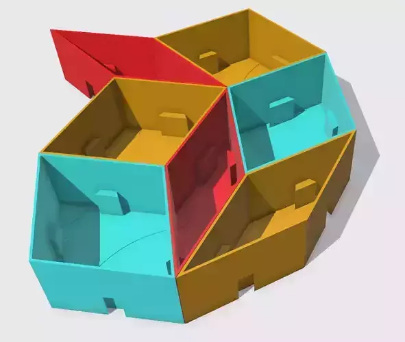 Rhombus-shaped boxes 3D print model