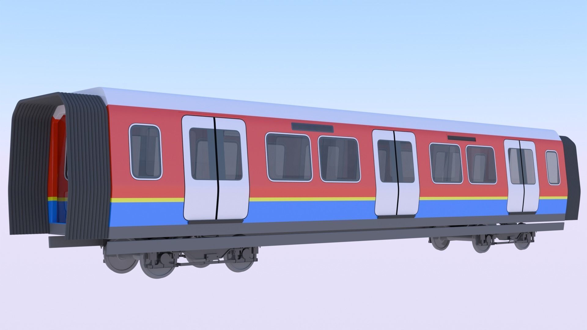 Metro middle coach 3D model_3
