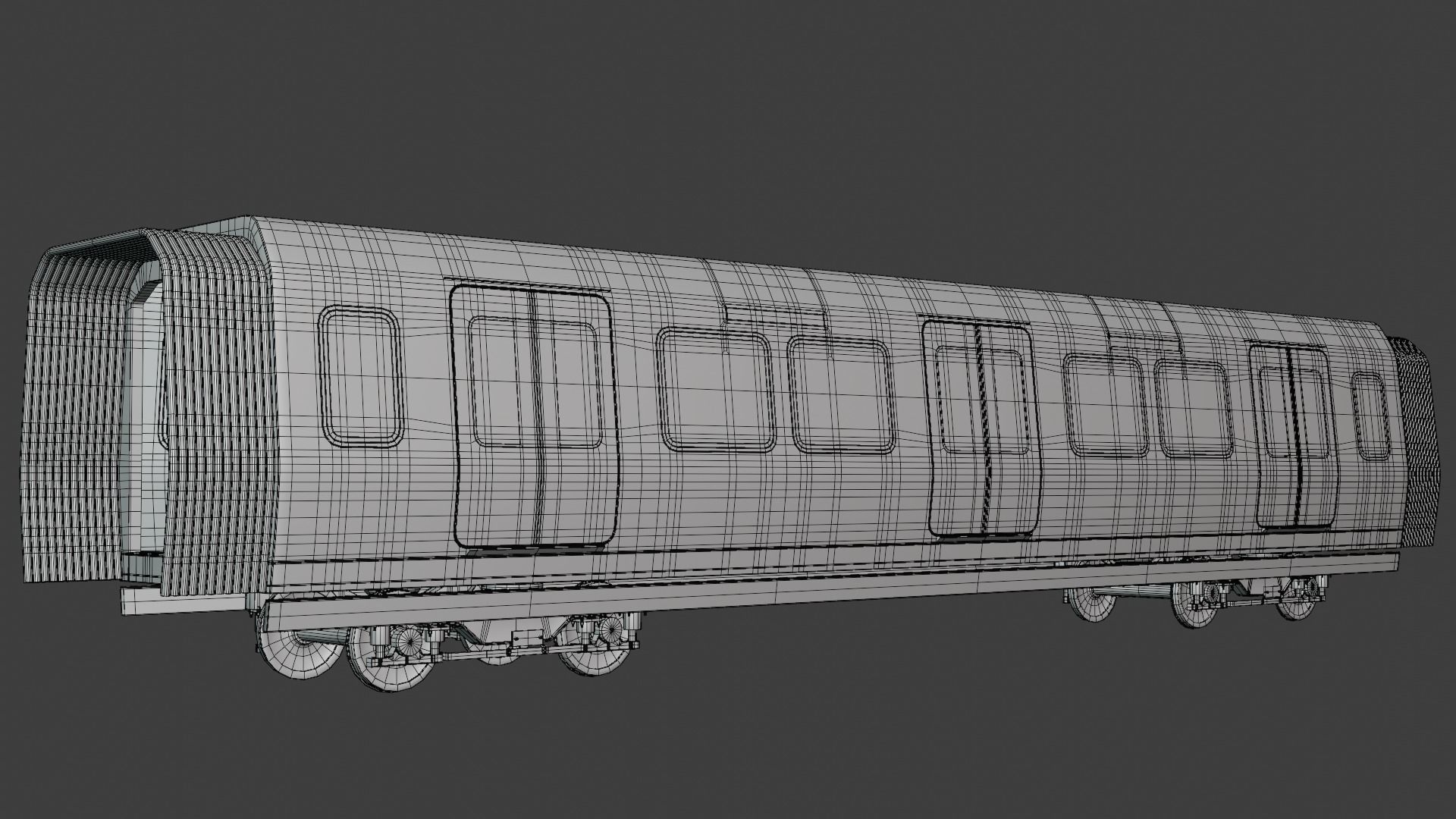 Metro middle coach 3D model_4