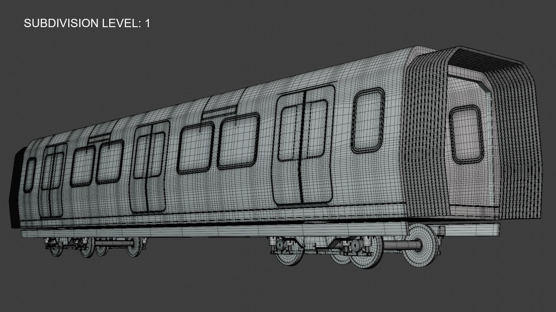 Metro middle coach 3D model_2