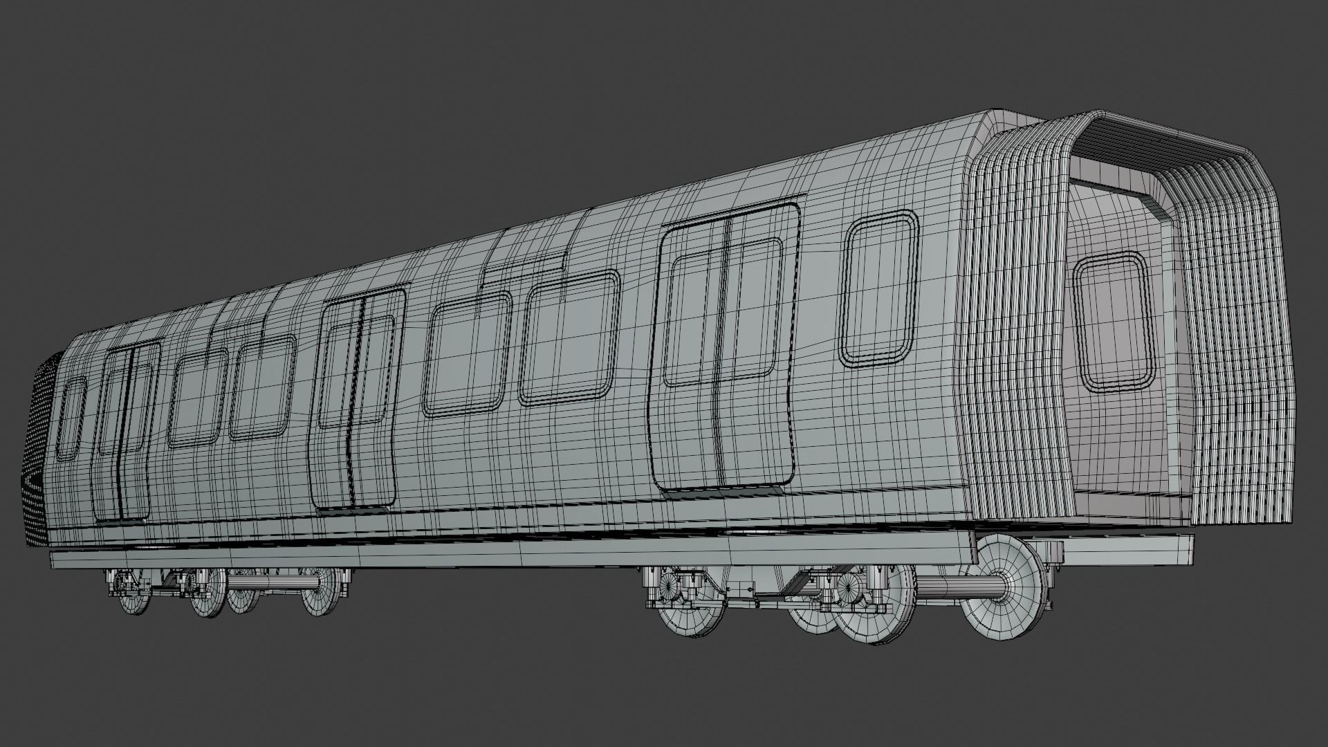 Metro middle coach 3D model_1