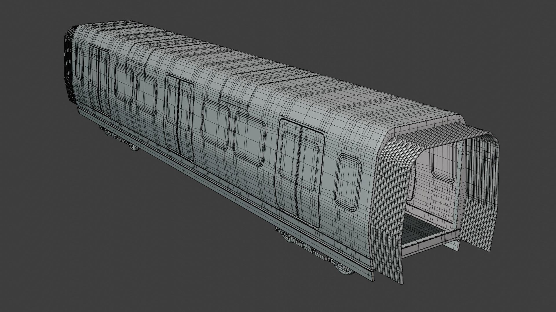 Metro middle coach 3D model_6