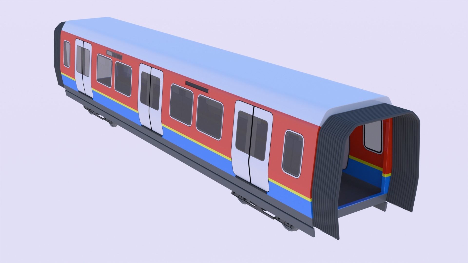 Metro middle coach 3D model_5