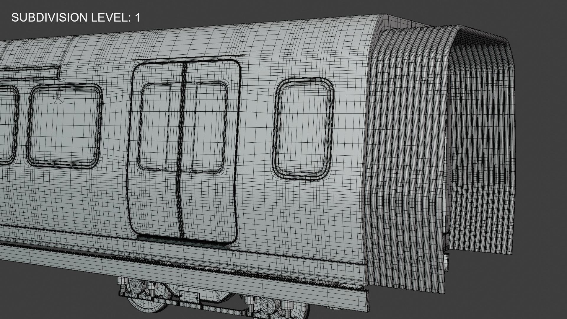 Metro middle coach 3D model_12