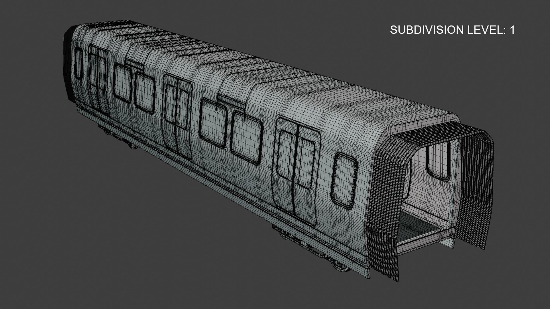 Metro middle coach 3D model_7