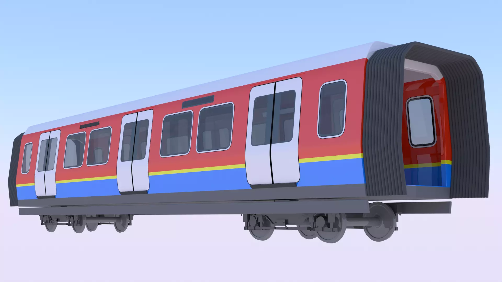 Metro middle coach 3D model_0