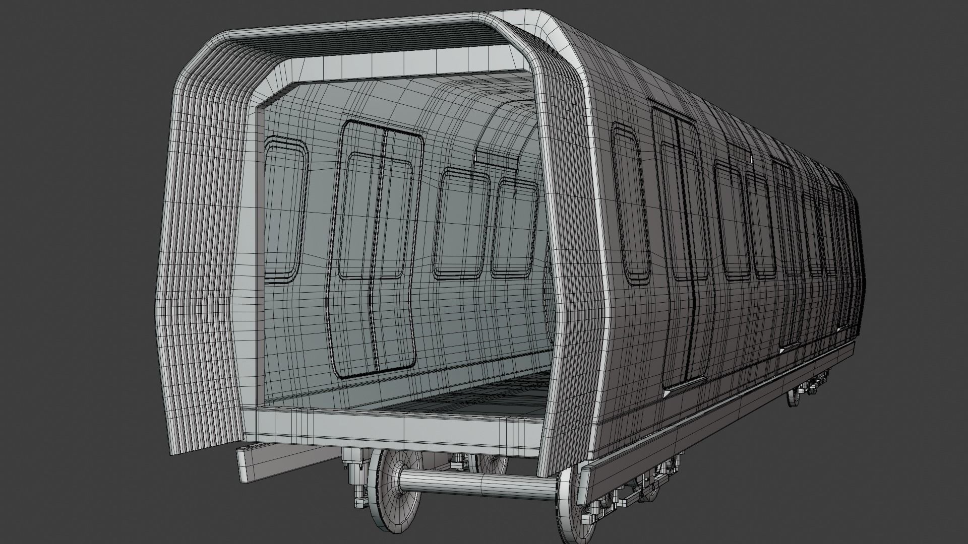 Metro middle coach 3D model_9
