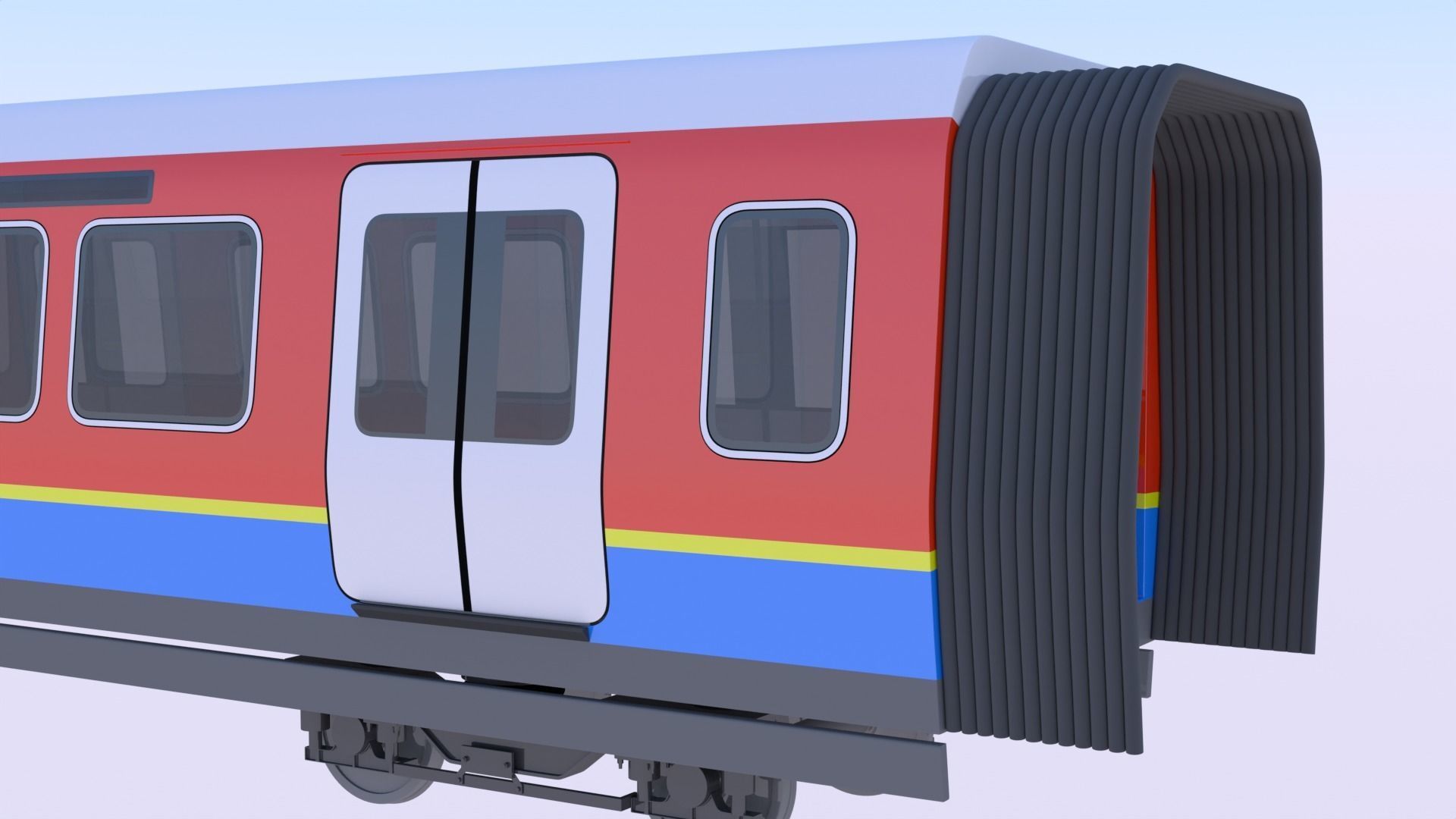 Metro middle coach 3D model_10