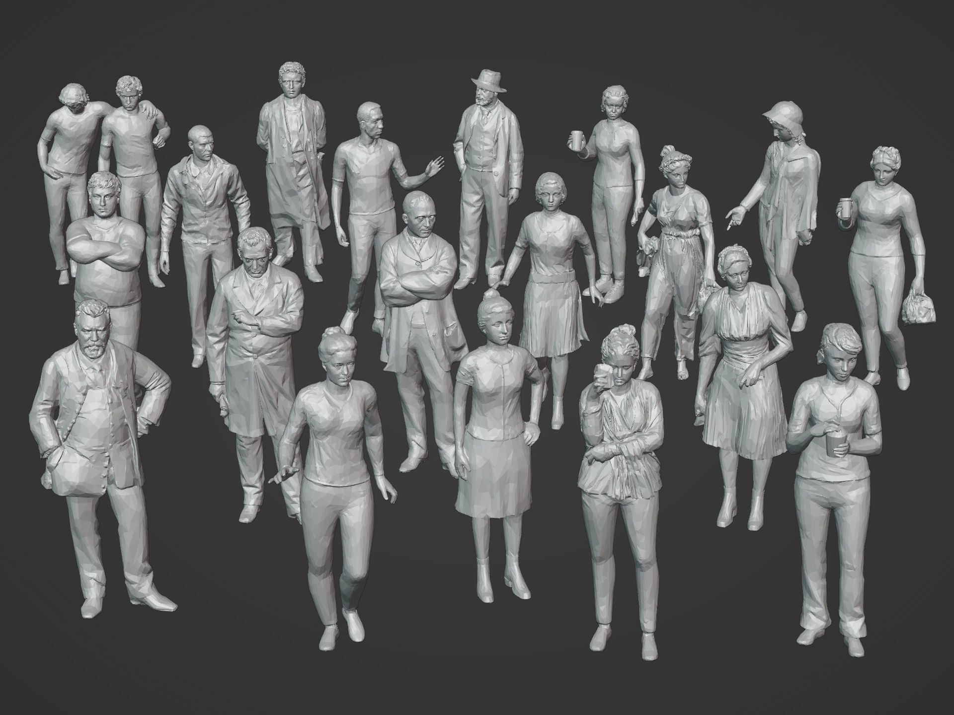 LowPoly People Pack Low-poly 3D model_1