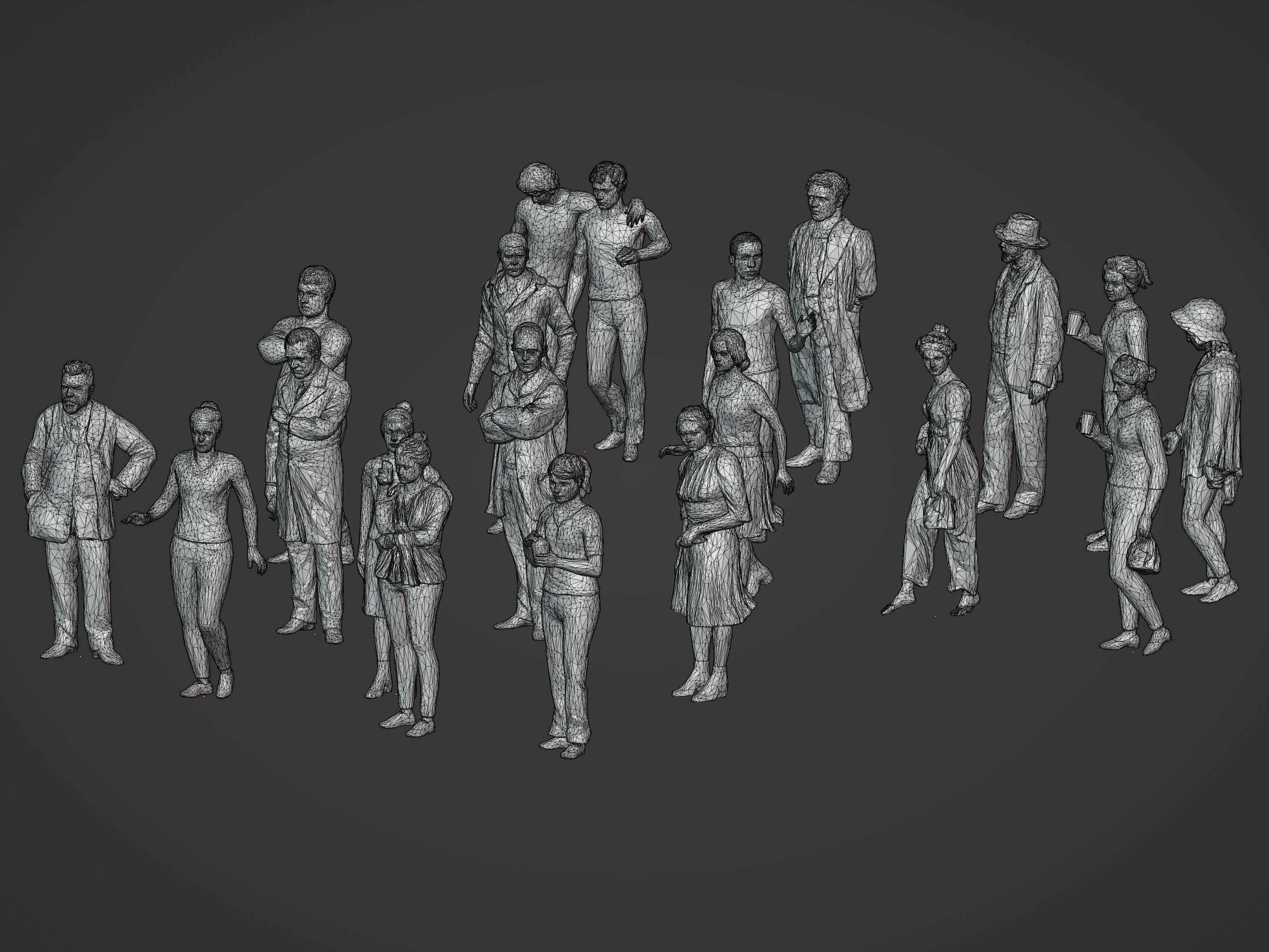 LowPoly People Pack Low-poly 3D model_4