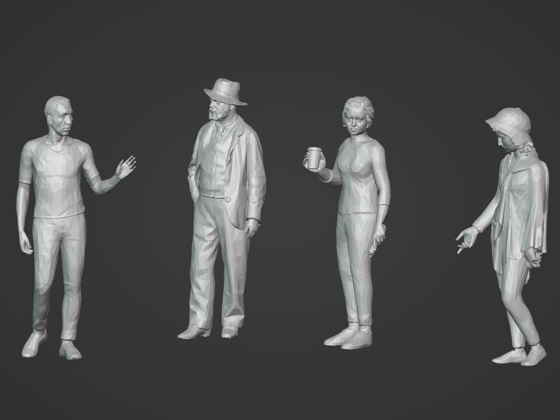 LowPoly People Pack Low-poly 3D model_11