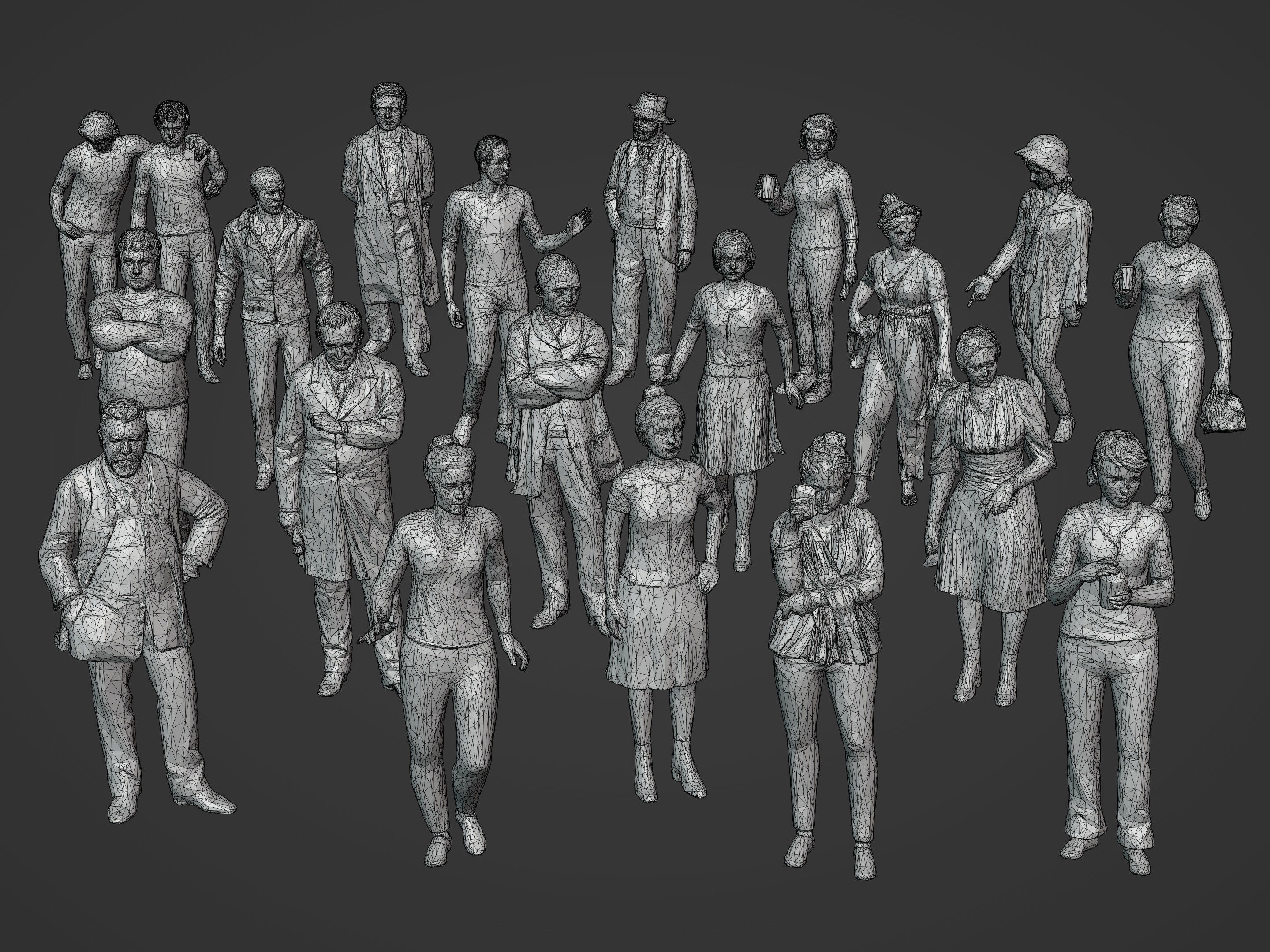 LowPoly People Pack Low-poly 3D model_2