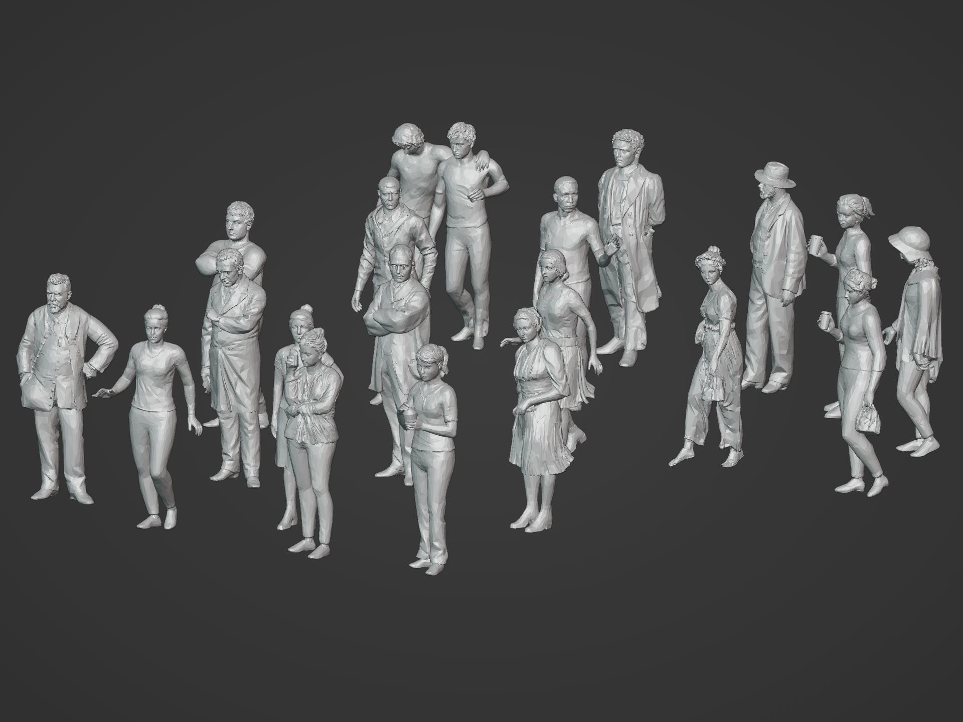 LowPoly People Pack Low-poly 3D model_3