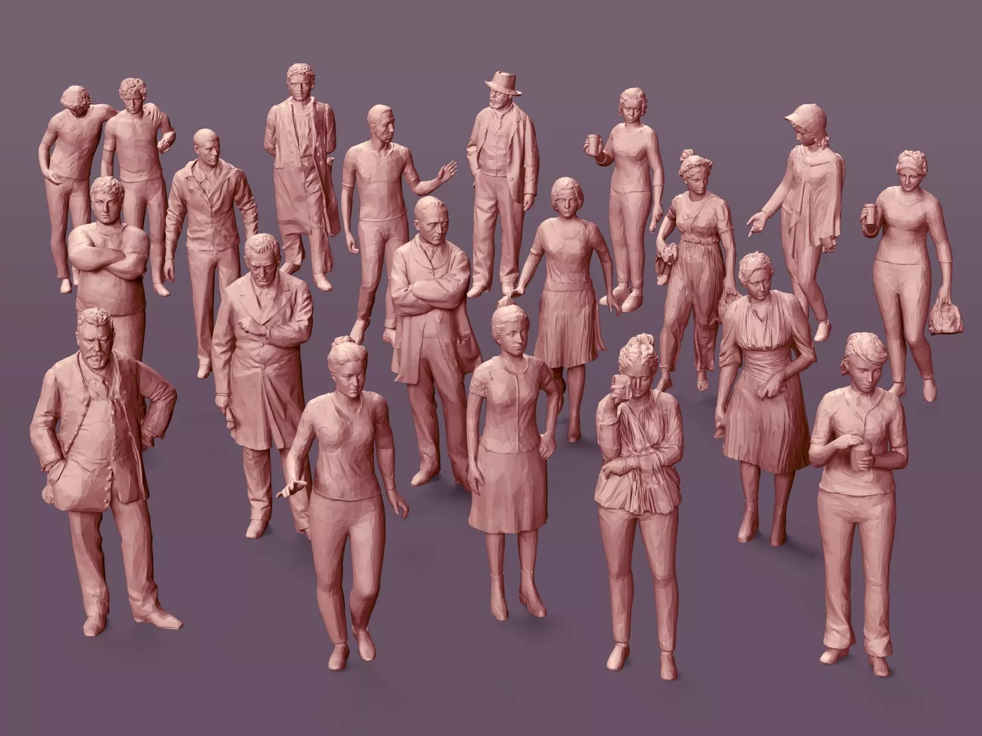 LowPoly People Pack Low-poly 3D model_0