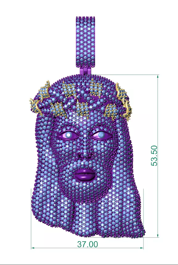 Jesus Face Pendant 3D print model