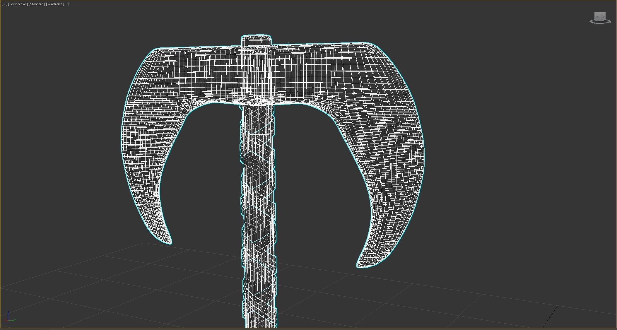 War Axe Low-poly 3D model_7